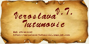 Veroslava Tutunović vizit kartica